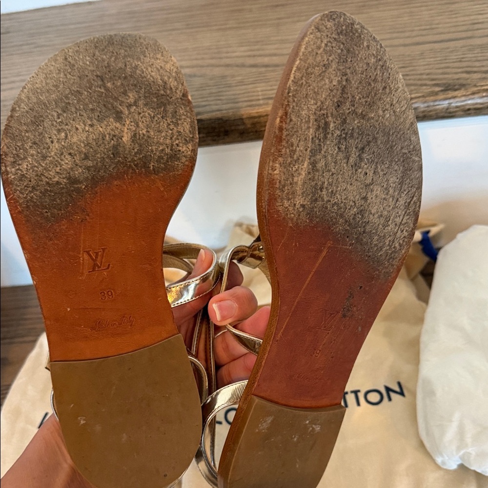 Louis Vuitton Silver and Brown Sandals - Picture 5 of 5